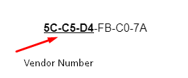 Vendor number in a MAC Address